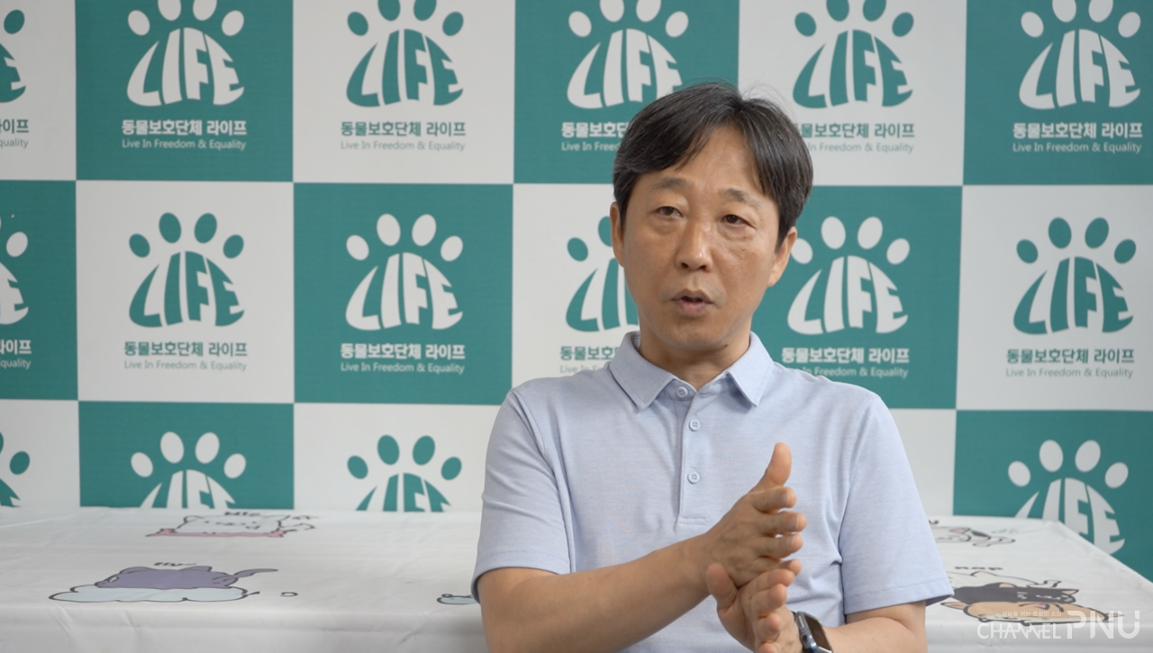 Shim In-Seop, president of animal rights group "Life" [Kim So-Young, Reporter]
