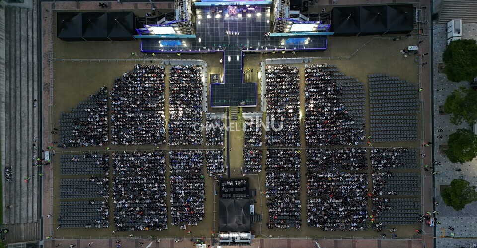 지난 5월 28일 힐링콘서트 입장 마감 후의 좌석 현황. [남승우 부대방송국 국장]