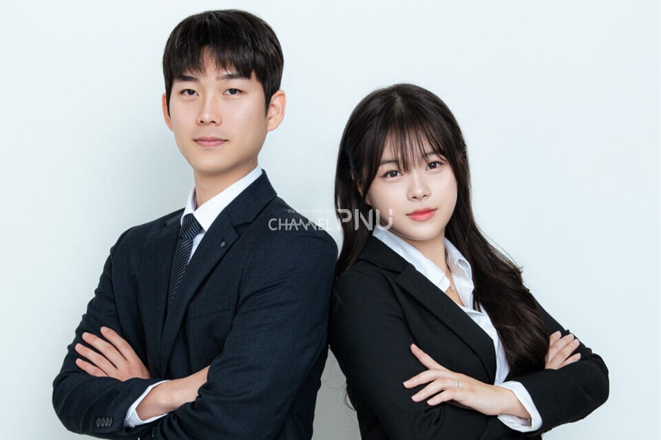 2026년 경영대학 학생회장에 출마한 단독 선본 ‘새늘’이다. 사진 속 인물은 정후보 오성민(경영학, 22) 후보와 부후보 한정인(경영학, 25)후보이다. [후보자 제공]